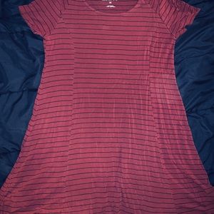 Maroon and Black T-Shirt Dress